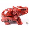 Słoń Jaspis czerwony 50 x 35 mm - Słoń z naturalnego kamienia #05
