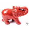 Słoń Jaspis czerwony 50 x 35 mm - Słoń z naturalnego kamienia #05