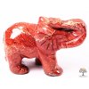 Słoń Jaspis czerwony 50 x 35 mm - Słoń z naturalnego kamienia #05