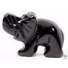 Slon Obsidián 30 x 20 mm - Slon z přírodního kamene #19