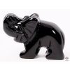 Slon Obsidián 30 x 20 mm - Slon z přírodního kamene #19