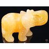 Słoń kalcyt żółty 80 x 50 mm - Słoń z naturalnego kamienia #27