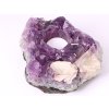 Ametyst drúza svícen - 1.420kg - svícen na svíčku přírodní #99