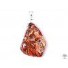 Jasper breccia stone pendant, light, size M - #02