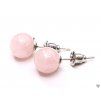 Earrings from Rose quartz 8 mm beads #03