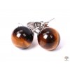 Náušnice Tygří oko 8 mm kuličky #06