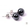 Hematite earrings, 8 mm beads #08