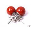 Red jasper earrings, 8 mm beads #09