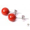 Red jasper earrings, 8 mm beads #09
