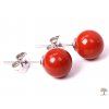 Red jasper earrings, 8 mm beads #09