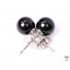 Obsidian earrings, 8 mm beads #12