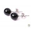 Obsidian earrings, 8 mm beads #12