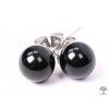 Náušnice Obsidián 8 mm guľôčky #12