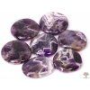 Amethyst Chevron palm stone 40 - 45 mm - flat #27