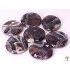 Amethyst Chevron palm stone 45 - 50 mm - flat #28