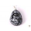 Flake obsidian stone pendant, size M - #23