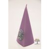 Vonná svíčka pyramida 60x160 mm s dekorem #1 - s vůní levandule