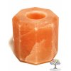 Świecznik solny na świeczkę ośmiokątny - naturalny polerowany - 0,9 - 1,3 kg - lampa solna
