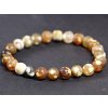 Náramek Achát ohnivý 8 mm kuličky #132 z přírodních kamenů