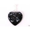 Přívěsek srdce z kamene Obsidián vločkový vel. 15mm #50