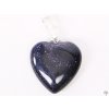Wisiorek w kształcie serca z kamienia awenturyn niebieski, rozmiar 15 mm #54