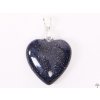 Přívěsek srdce z kamene Avanturin modrý vel. 15mm #54