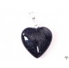 Přívěsek srdce z kamene Avanturin modrý vel. 15mm #54