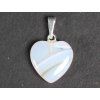 Heart pendant from Agate grey size 15 mm #60