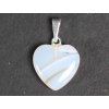 Přívěsek srdce z kamene Achát šedý vel. 15mm #60