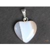 Přívěsek srdce z kamene Achát šedý vel. 15mm #60