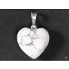 Přívěsek srdce z kamene Magnezit vel. 15mm #61