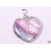 Rainbow fluorite heart stone pendant, size 20 mm - #79