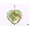 Rainbow fluorite heart stone pendant, size 20 mm - #79