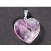 Přívěsek z kamene Fluorit duhový srdce vel. 20mm - #79