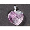 Rainbow fluorite heart stone pendant, size 20 mm - #79