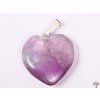 Rainbow fluorite heart stone pendant, size 20 mm - #79