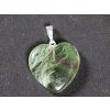 Rainbow fluorite heart stone pendant, size 20 mm - #79