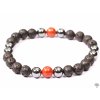 Pánský náramek Láva s jaspisem a hematitem - 8 mm kuličky #276 - z přírodních kamenů