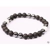 Pánský náramek Láva s magnezitem a hematitem - 8 mm kuličky #278 - z přírodních kamenů