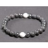 Pánský náramek Láva s magnezitem a hematitem - 8 mm kuličky #278 - z přírodních kamenů