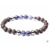 Pánský náramek Láva se sodalitem a hematitem - 8 mm kuličky #283 - z přírodních kamenů