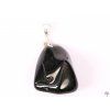 Black obsidian stone pendant, size S - #87