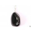 Black obsidian stone pendant, size S - #87