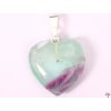Přívěsek z kamene Fluorit duhový srdce vel. 15mm - #90