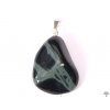 Obsidian spider stone pendant, size M - #95