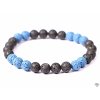 Pánský náramek Láva modrá a černá - 8 mm kuličky #310 - z přírodních kamenů