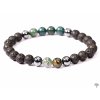 Pánský náramek Láva s achátem mechovým a hematitem - 8 mm kuličky #312 - z přírodních kamenů