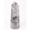 Obelisk Křišťál s turmalínem špice 43g - 7 cm #213