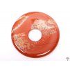 Red jasper stone donut pendant, size 3 cm - #99