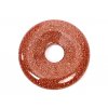 Přívěsek Donut z kamene Avanturin zlatý vel. 3 cm - #109